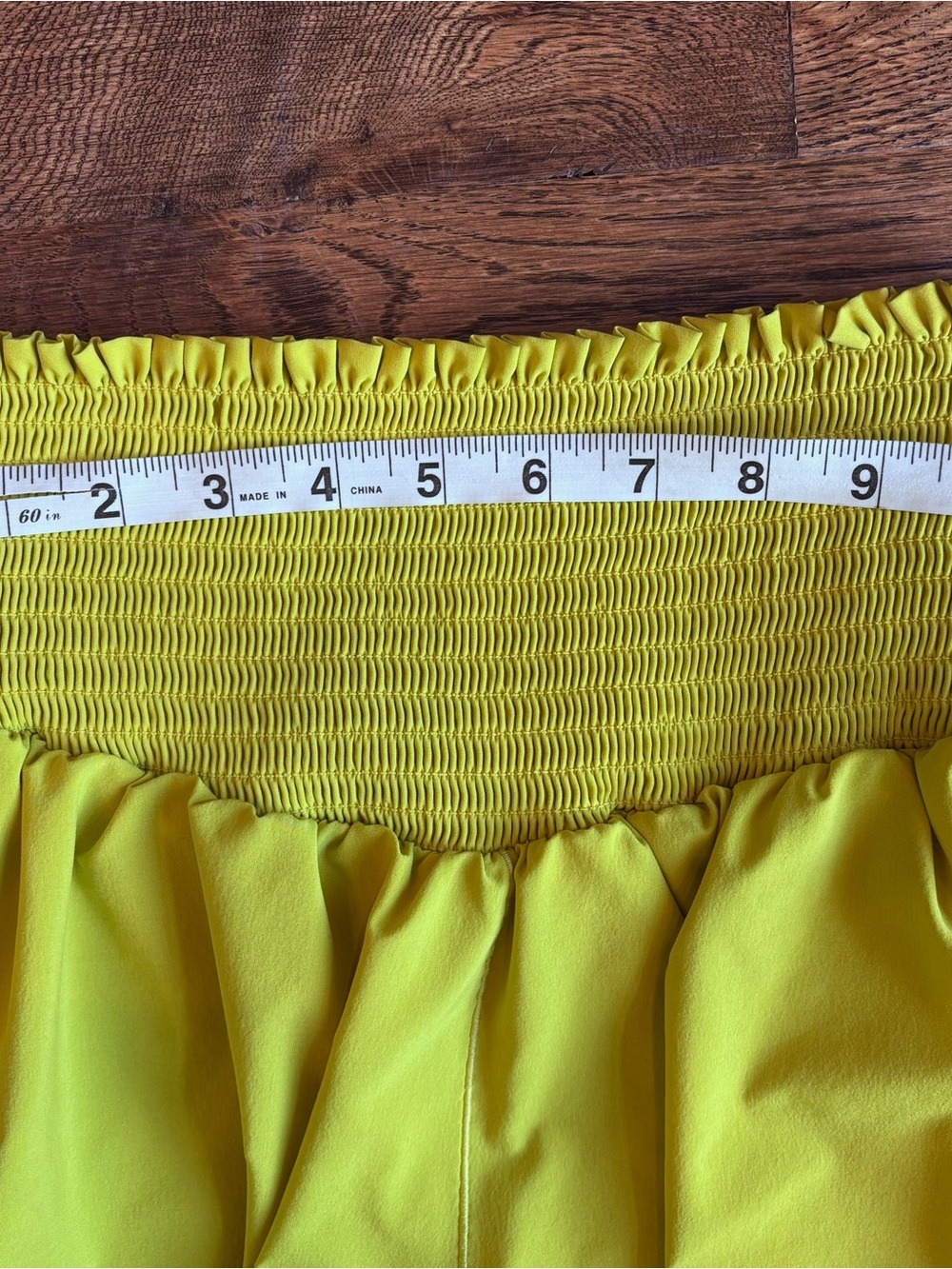 Offline by Aerie High-Waist Smocked Neon Lime Running Shorts | Green | Size M - Picture 3 of 6
